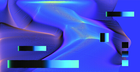 Wall Mural - abstract technology background with warped and distorted laser grid. vaporwave and synthwave style p