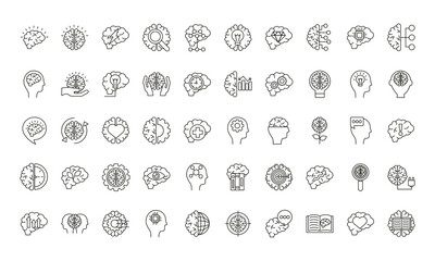 Poster - bundle of brains organs set icons