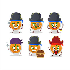 Sticker - Cartoon character of mashed orange potatoes with various pirates emoticons