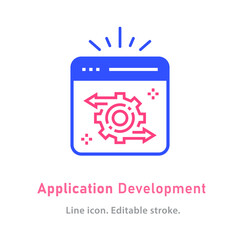 Wall Mural - application development icon on white background.