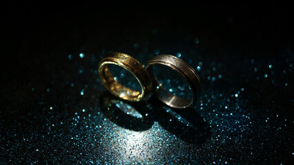 Two Ring and Blue Glitter