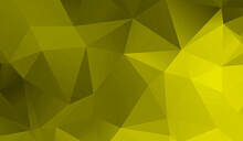 Abstract Yellow Black Gradient Triangle Background. 3D Triangles. Modern Wallpaper.