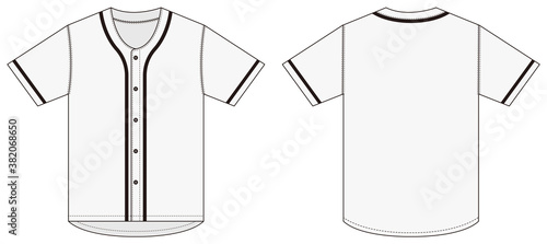 Cuadros en Lienzo Jersey shortsleeve shirt (baseball uniform shirt) template vector illustration