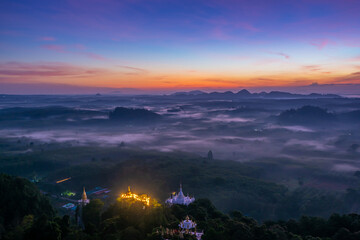 Wall Mural - Landscape of beautiful sunrise at Khao Na Nai Luang Dharma Park in Thailand