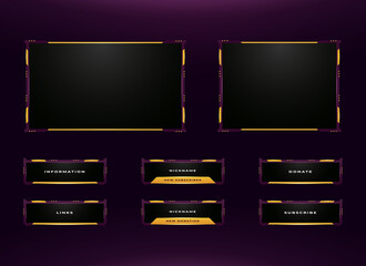 Wall Mural - twitch border and menu panel overlay design set