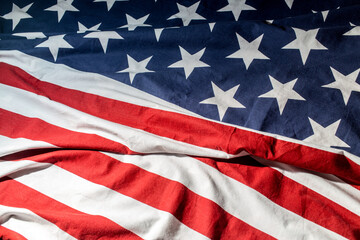 Background waving American flag. Background for patriotic national design