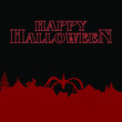 Happy Halloween Graphic Holiday Neon Logo TV Retro 80's Silhouette Vector Art