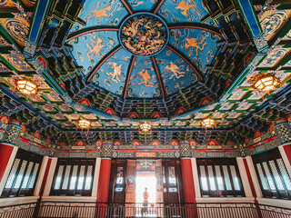 Sticker - Closeup shot of the walls and ceiling of the Sky Temple in Beijing, China