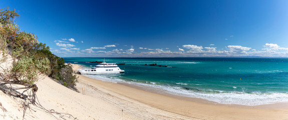 Wall Mural - Shipwrecks and ferry on Moreton Island