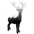 origineller Hirsch aus einem Wald Motiv gestaltet