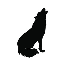 Wolf Graphic Icon. Wolf Sits And Howls Sign Isolated On White Background. Vector Illustration