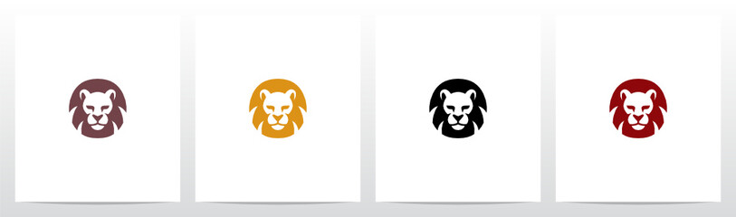 Wall Mural - Lion Head With Mane As The Letter Logo Design O
