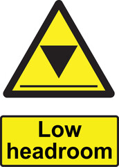 Wall Mural - low headroom warning sign and symbol