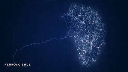 neuron system complex model. neural net structure. research of the human nerve network. digital arti