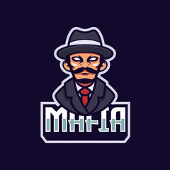 Wall Mural - Mafia gangster e-sport team logo design emblem