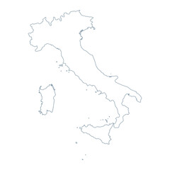  Italy Map - Vector Contour illustration