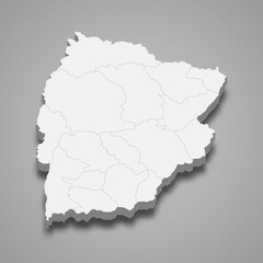  3d map of Chaiyaphum is a province of Thailand