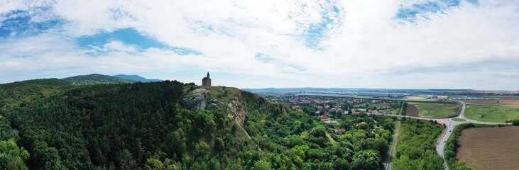 Aerial view of Drazovsky Church in Nitra, Slovakia