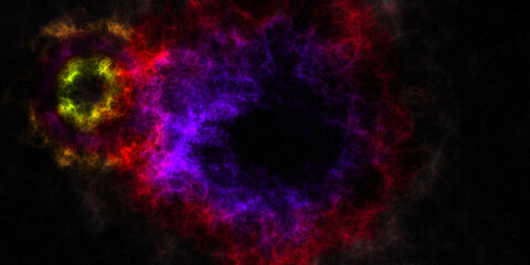 Wall Mural - artistic abstract multicolored glowing nebula galaxy shaped as an eye, supernova, stars nebula in sp