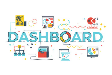 Poster - Dashboard word illustration