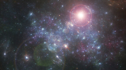 Wall Mural - starfield illustration , deep space galaxy background