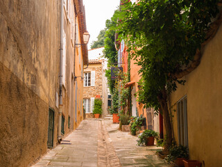  Street in Grimaud village, Cote d'Azur, Provence, southern France
