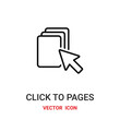 © Turqay Qasimli - click to pages icon vector symbol. click to pages symbol icon vector for your design. Modern outline icon for your website and mobile app design.