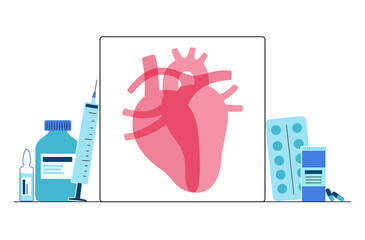 Sticker - Cardiology template concept