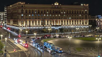 Wall Mural - Moscow, Lubyanka square , the FSB building, time lapse