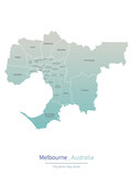 Fototapeta  - Melbourne Map. a major city in the Australia.