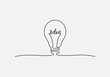 © wenich - Continuous line vector illustration of light bulb idea, Icon or Emblem trendy linear style.