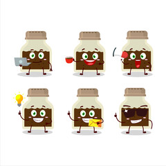 Sticker - Black pepper bottle cartoon character with various types of business emoticons