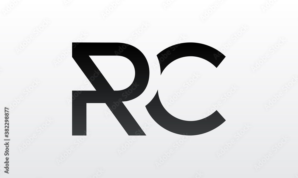 Initial rc letter logo with creative modern business typography vector ...