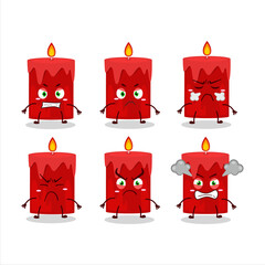 Sticker - Red candle cartoon character with various angry expressions