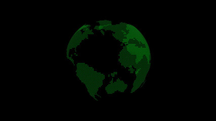 Amazing green color 3d planet icon on black background,3d earth images