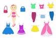 Paper doll with clothes set for kids craft