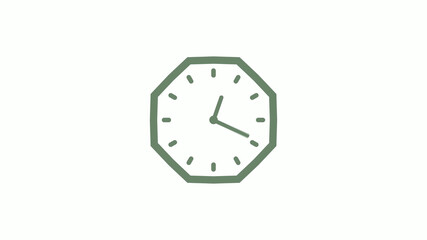 Amazing green gray counting down clock icon on white background,clock icon,Clock isolated