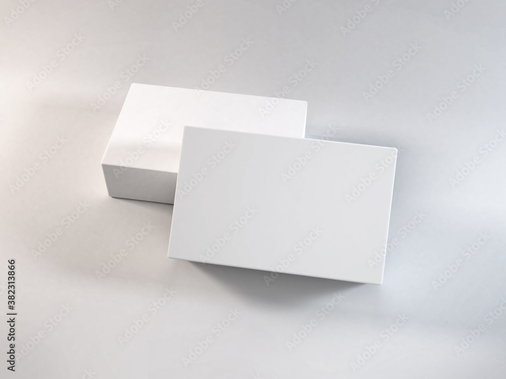Realistic Long Box 3D Illustration Mockup Preview on White Background ...