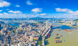 Fototapeta Do pokoju - Aerial view of the Bay of Zhuhai and Macao, China