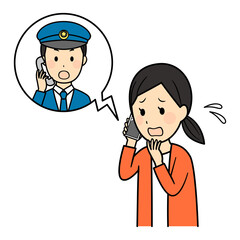 illustraion of calling with police man