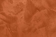 Saturated Dark Orange Brown Colored Low Contrast Concrete Textured Background With Roughness And Irregularities. 2021, 2022 Color Trend.