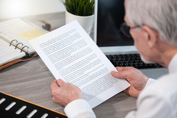 Senior businessman checking document