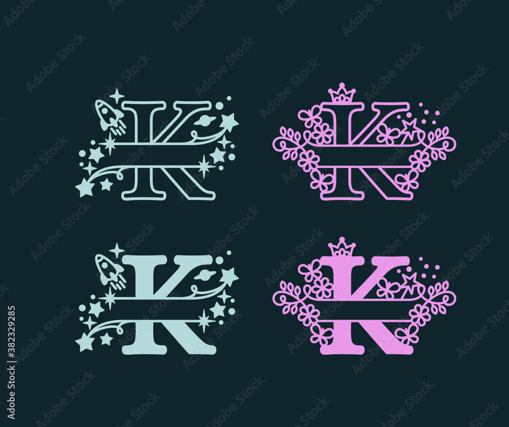 Alphabet Split Monograms. Baby name monogram. Split Letter Monogram ...