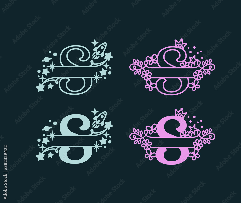 Alphabet Split Monograms. Baby name monogram. Split Letter Monogram ...