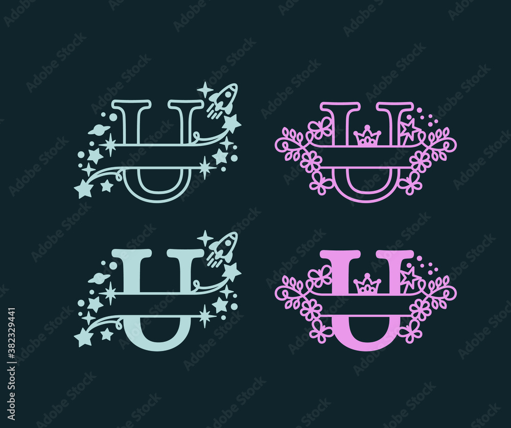 Alphabet Split Monograms. Baby name monogram. Split Letter Monogram ...