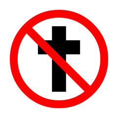 Wall Mural - No religious cross sign 