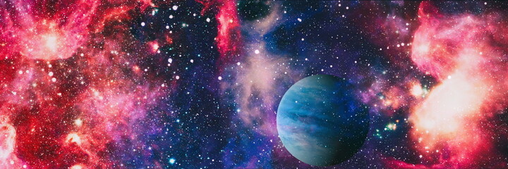 billions of galaxies in the universe. cosmic galaxy background with nebula, stardust and bright shin