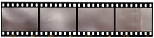 Real Scan Of 35mm Film Strip Or Film Material Isolated On White Background, Just Blend In Your Own Content To Make It Look Old And Vintage
