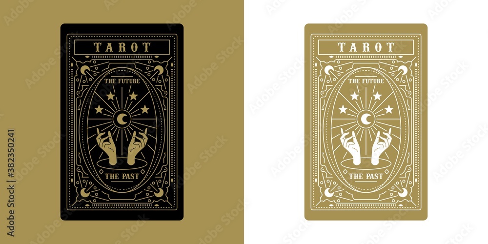 Tarot Card Minimalist Vector Illustration - obrazy, fototapety, plakaty 