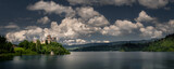 Fototapeta Kuchnia - Panoramic view to Niedzica castle over Czorsztyn lake